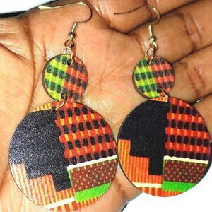 African print dangle earrings